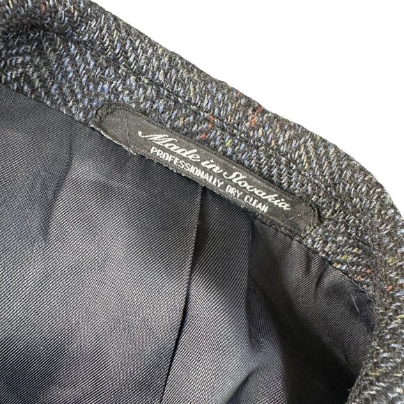 Vintage Barrington Wool Blazer 42S Charcoal Gray Herringbone Sport Coat - Picture 6 of 8